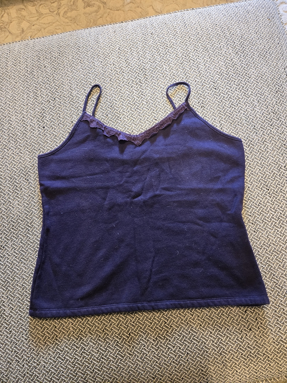 Newport News Dark Purple Lace-Trim Camisole